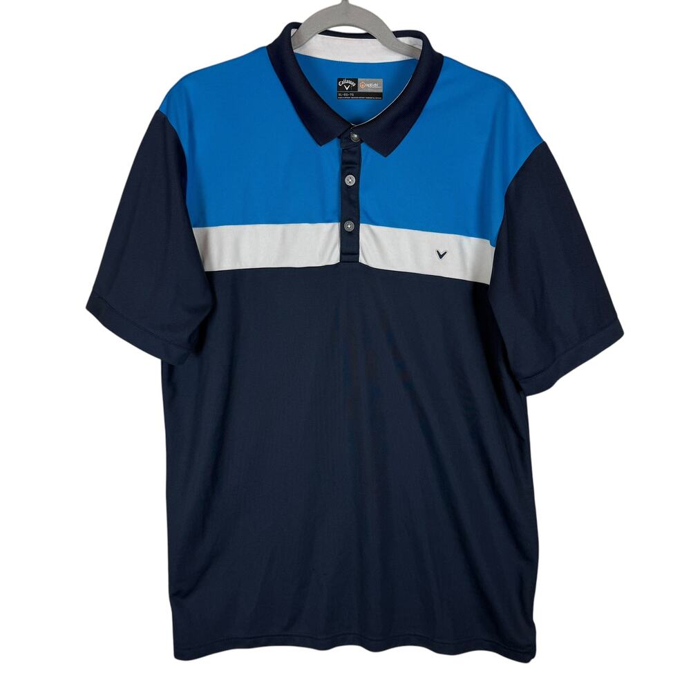 Callaway Polo Shirt‎ Mens XL Blue Opti-Dri Short Sleeve Collared Performance